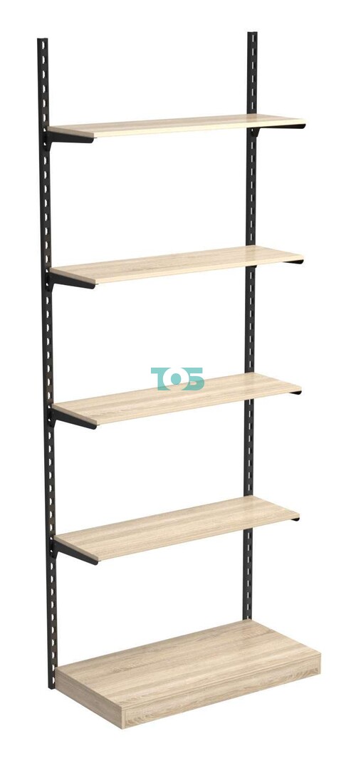 Настенная система с подиумом и 4-мя полками ДСП для одежды ЛОФТ №12 (900мм)