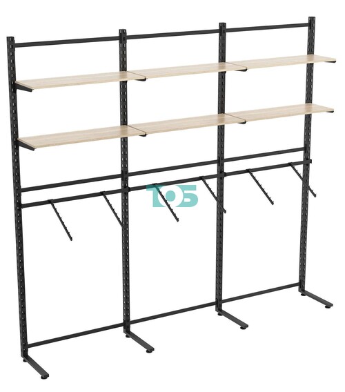 Пристенная система с кронштейнами и полками ДСП для одежды ЛОФТ №6 (2700-2400мм)