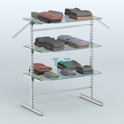 Система ЭЛЕГАНТ островная без задней стенки с шестью закруглёнными полками №17г