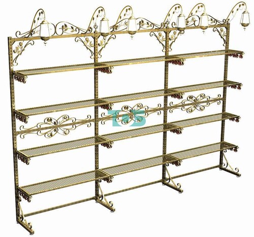 Пристенная система «Улица Роз» с двенадцатью полками и светильниками №15 (2600х3600 мм)