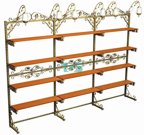 Пристенная система с полками ДСП «Улица Роз» №17 (2600х3600 мм) и светильниками