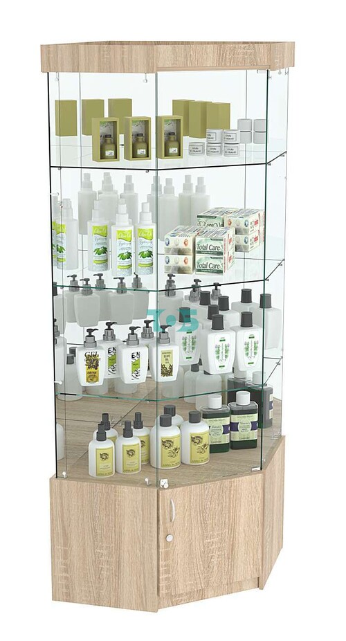 Витрина "Истра" угловая №14 (задние стенки - зеркало)