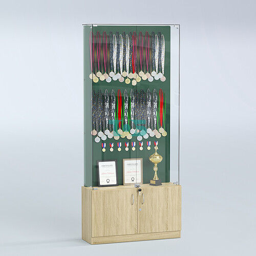 Витрина для медалей ИС-33-А (задняя стенка бархат)