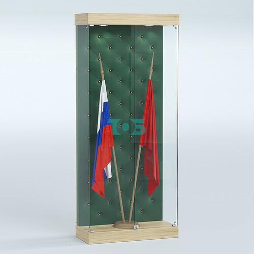 Витрина под знамя №1Б-900 (задняя стенка бархат каретка)