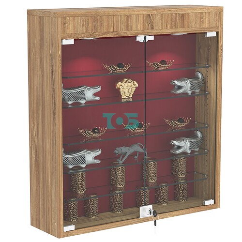 Настенная витрина с бархатом серии БАРОН №1-3А (пять полок)