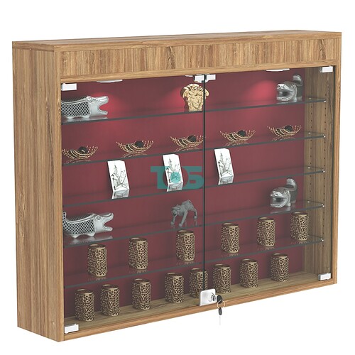 Настенная витрина с бархатом серии БАРОН №3-3А (пять полок)