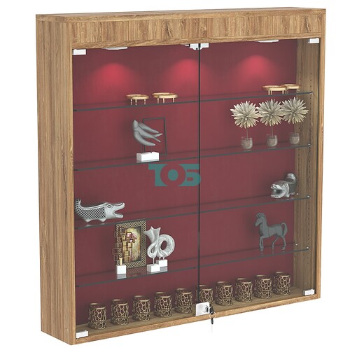 Настенная витрина с бархатом серии БАРОН №4-4А (четыре полки)