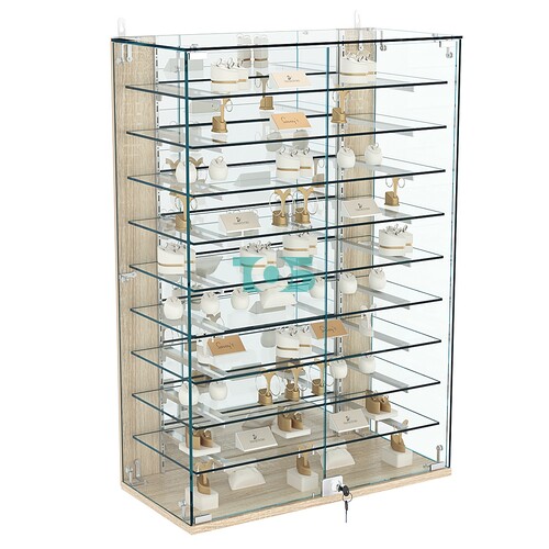 Витрина настенная НЕО №2-4 с зеркалом и девятью полками