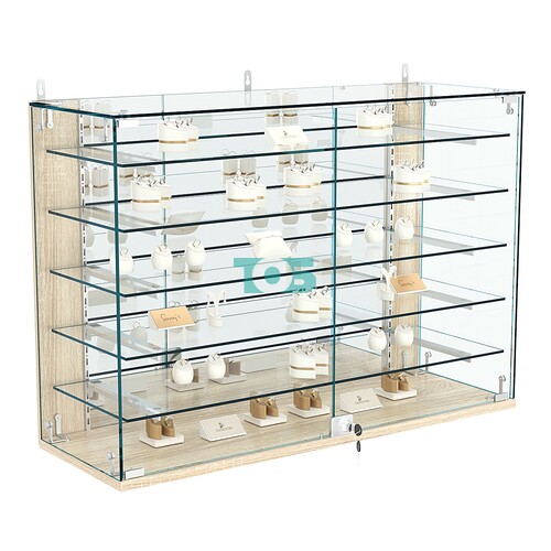 Витрина настенная НЕО №3-4 с зеркалом и пятью полками