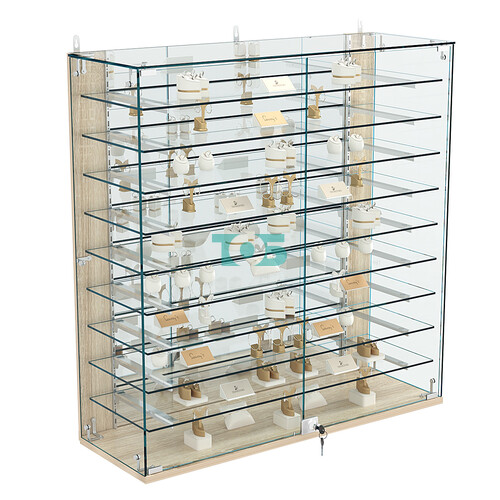 Витрина настенная НЕО №4-4 с зеркалом и девятью полками