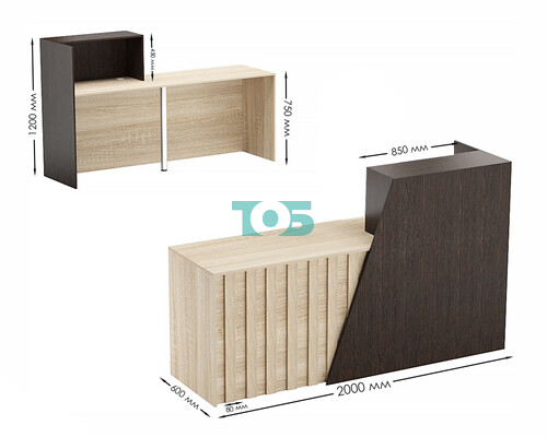 Стойка ресепшен ГРАУНД №2Б левосторонняя