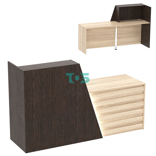 Стойка ресепшен ГРАУНД №1А правосторонняя с подсветкой фасада