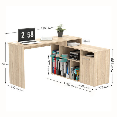 Стол угловой с тумбой СУ-07-Л (левосторонний)