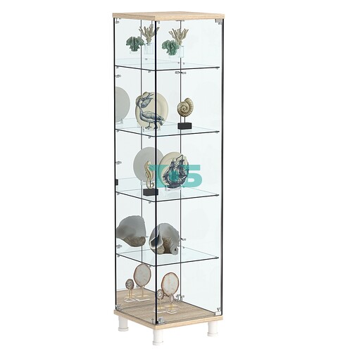 Витрина РОНДО №2-2 на ножках (задняя стенка зеркало)