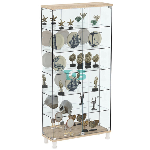 Витрина РОНДО №3-4 на ножках (задняя стенка зеркало)