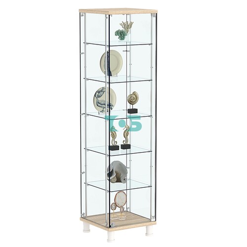 Витрина РОНДО с регулировочными полками №2-3-РЕГ на ножках (задняя стенка стекло)