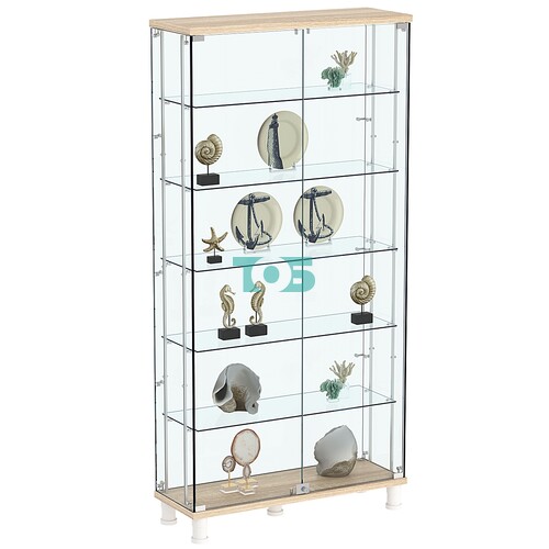 Витрина РОНДО с регулировочными полками №3-3-РЕГ на ножках (задняя стенка стекло)