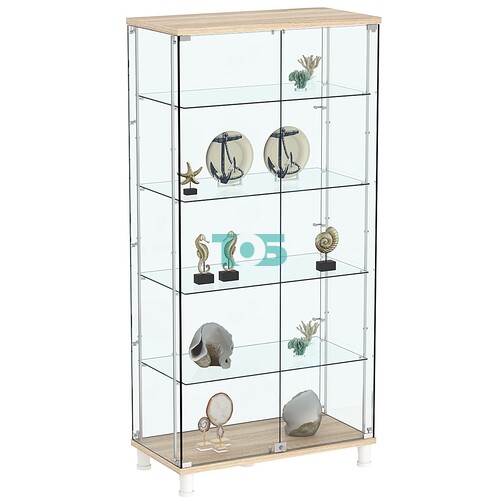 Витрина РОНДО с регулировочными полками №4-1-РЕГ на ножках (задняя стенка стекло)