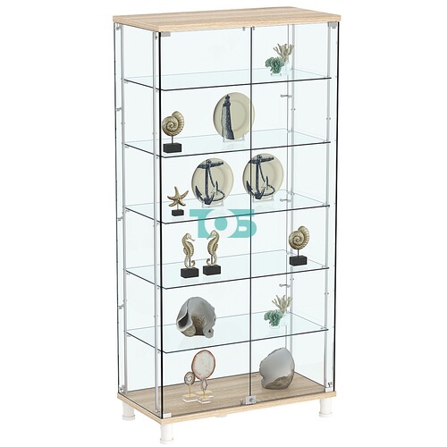 Витрина РОНДО с регулировочными полками №4-3-РЕГ на ножках (задняя стенка стекло)