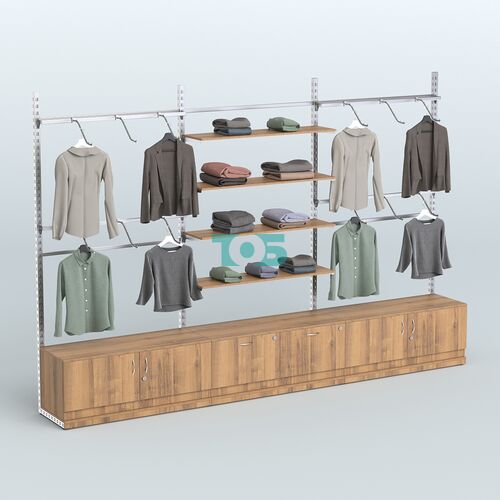 Система ЭЛЕГАНТ пристенная без ДСП №3 с тумбами Т-15 и Т-21 (3600 мм)