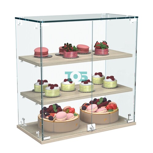 Витрина Истра настольная №20-ДП с прямыми полками из ДСП