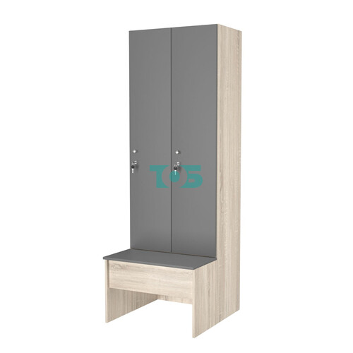 Шкаф для раздевалок со скамейкой КОМБО-Соло №2-1