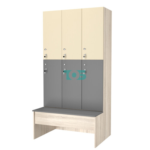 Шкаф для раздевалок со скамейкой КОМБО-Дуо №3-1