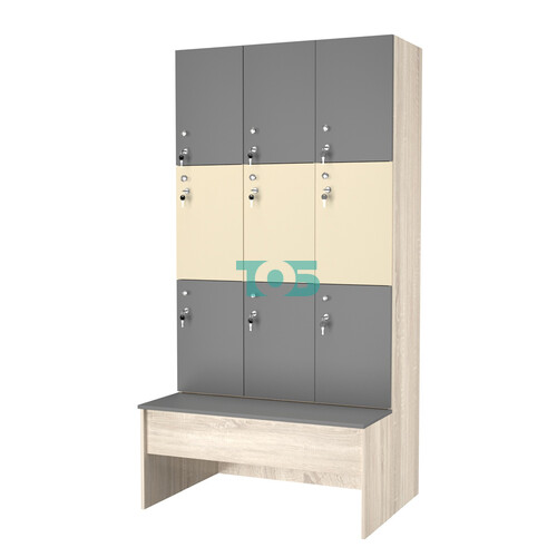 Шкаф для раздевалок со скамейкой КОМБО-Трио №3-1