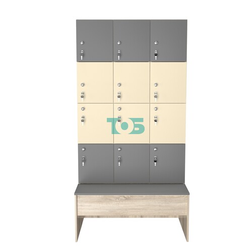 Шкаф для раздевалок со скамейкой КОМБО-Квартет №3-1