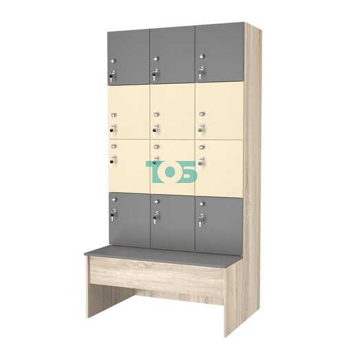 Шкаф для раздевалок со скамейкой КОМБО-Квартет №3-1