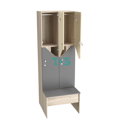 Шкаф для раздевалок со скамейкой КОМБО-Элегия №2-1А