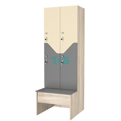 Шкаф для раздевалок со скамейкой КОМБО-Элегия №2-1А