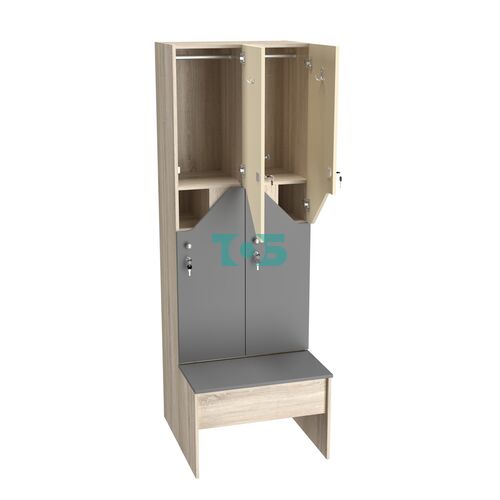 Шкаф для раздевалок со скамейкой КОМБО-Элегия №2-1Б