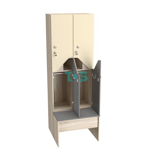 Шкаф для раздевалок со скамейкой КОМБО-Элегия №2-1Б