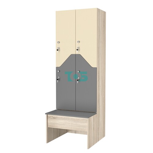 Шкаф для раздевалок со скамейкой КОМБО-Элегия №2-1Б