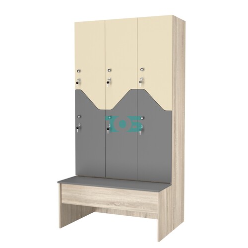 Шкаф для раздевалок со скамейкой КОМБО-Элегия №3-1А