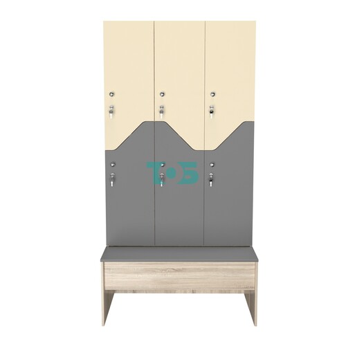 Шкаф для раздевалок со скамейкой КОМБО-Элегия №3-1Б