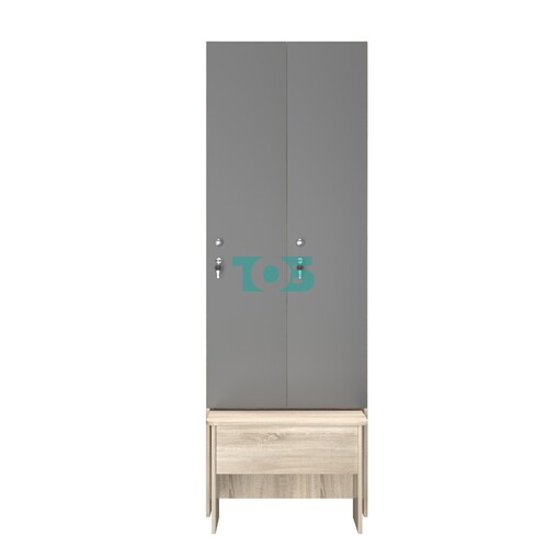 Шкаф для раздевалок с задвижной скамейкой КОМБО-Соло №2-2