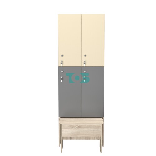 Шкаф для раздевалок с задвижной скамейкой КОМБО-Дуо №2-2