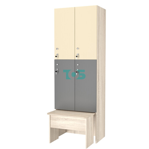 Шкаф для раздевалок с задвижной скамейкой КОМБО-Дуо №2-2