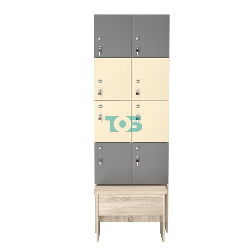 Шкаф для раздевалок с задвижной скамейкой КОМБО-Квартет №2-2