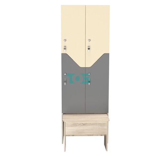 Шкаф для раздевалок с задвижной скамейкой КОМБО-Элегия №2-2А