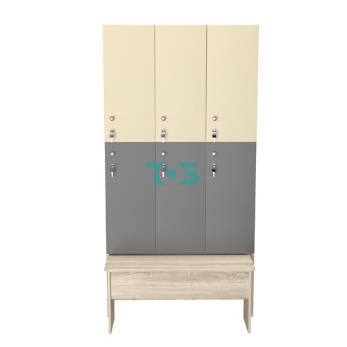 Шкаф для раздевалок с задвижной скамейкой КОМБО-Дуо №3-2