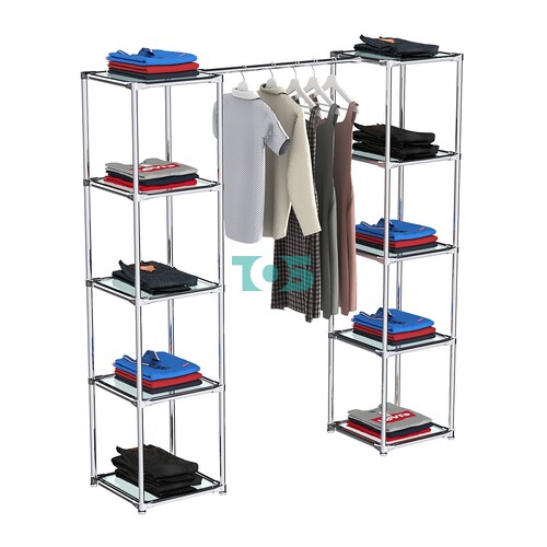 Вешало для одежды высокое с прозрачными полками Мега №1-1