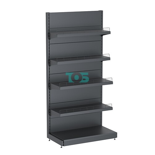 Стеллаж торговый металлический "ГРАФФ" №1-2.15-1-ОГР с полками, с ораничителями