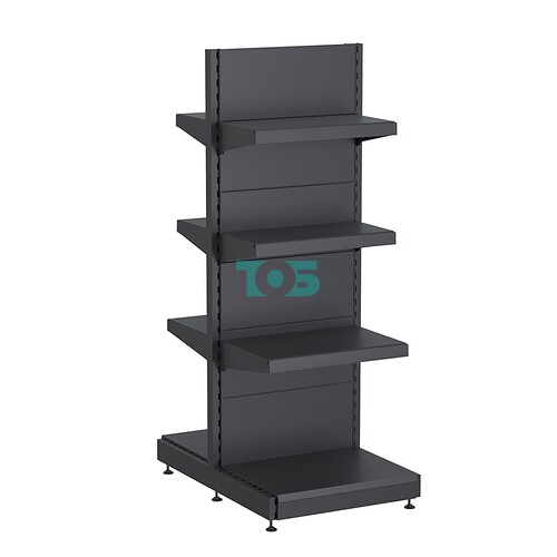 Стеллаж торговый металлический островной "ГРАФФ" №5-1.65-0.6 с полками