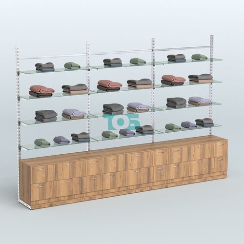 Система ЭЛЕГАНТ пристенная без ДСП №8 с тумбами Т-12 (3600 мм)