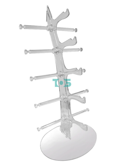 Стойка для очков D-824-5, настольная, H-340мм, мест-5, Прозрачная