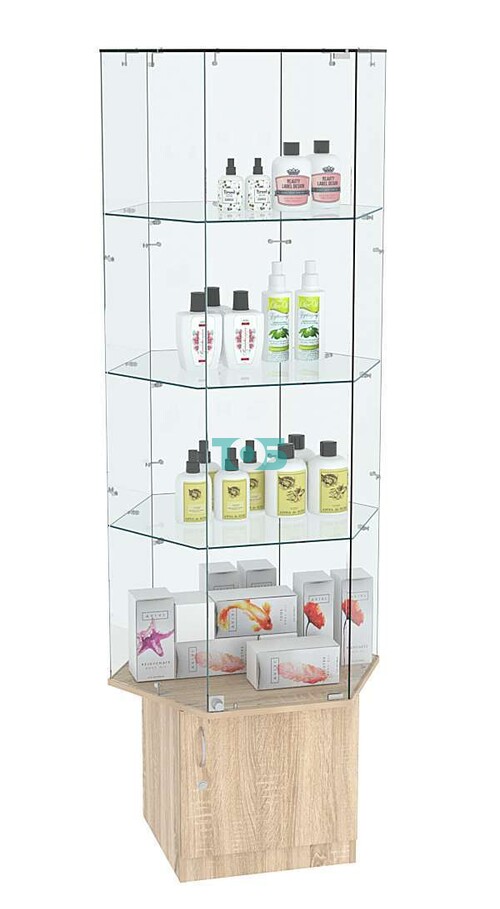 Витрина торговая шестисторонняя Истра №41  (прозрачная)