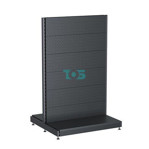 Стеллаж торговый металлический островной "ГРАФФ" №6-1.65-1 с перфорацией